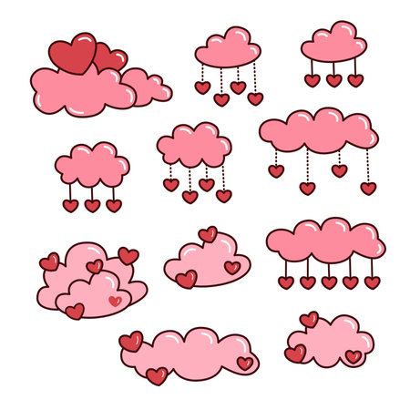 hand drawn cute love romantic doodleのイラスト素材