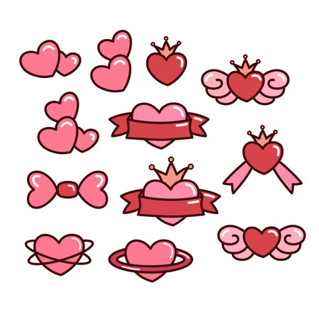 romantic hand drawn cute loveのイラスト素材