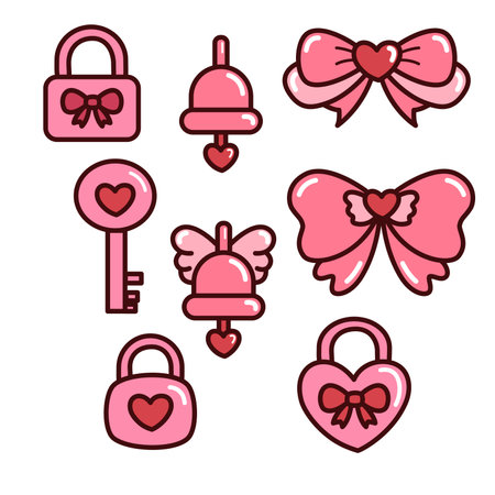 romantic hand drawn cute loveのイラスト素材