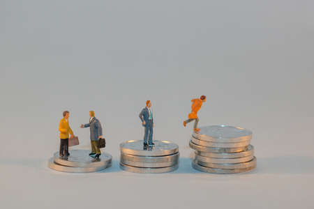 A concept of gain more money by running, instead of standing or talkingの写真素材