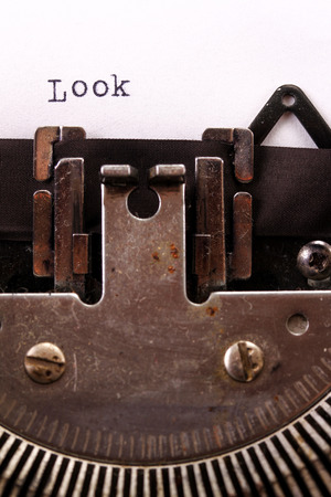 The Vintage Typewriter some word macro styleの写真素材