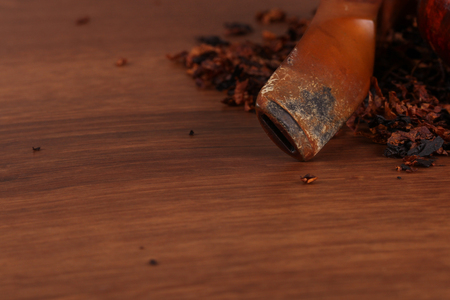 The Tabacco Pipe On The Wood Unhealthyの写真素材