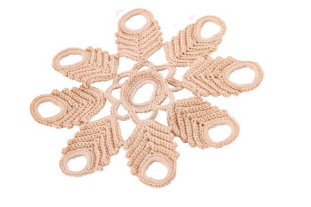 Handmade Lace on the White Backgroundの写真素材