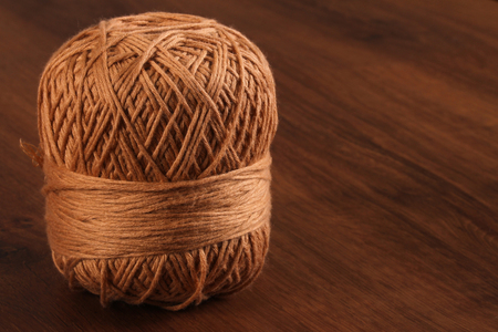 Woolen Colors on the Woodの写真素材