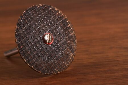 The Metal cutting wheel  on the woodの写真素材