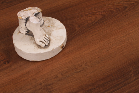 This is a value of intangible artwork. There is a broken fingers from plaster.の写真素材