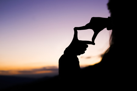 This is a very popular position. This time with mountain.の写真素材