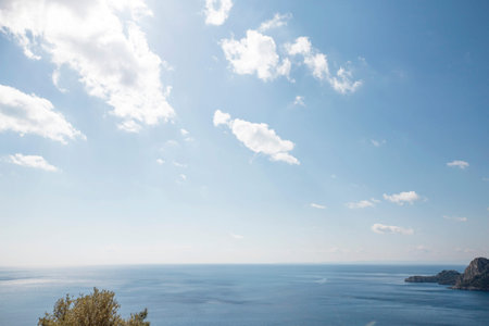 The nice sky with blue sea in Turkey.の写真素材