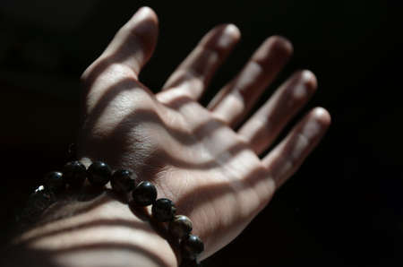 Hand in darknessの写真素材