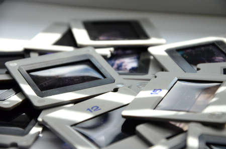 Collection of color film slidesの写真素材