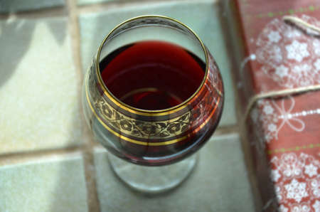 Glass of red wineの写真素材
