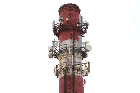 Brick tower with antennasの写真素材