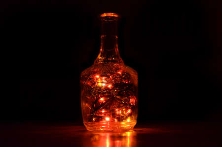 Night lamp made by bottleの写真素材