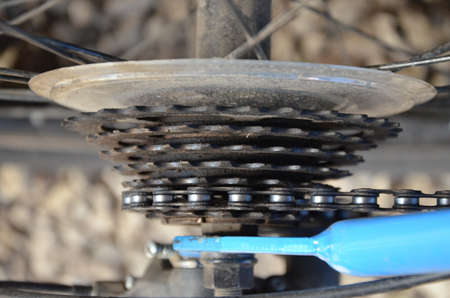 The rear sprocket on the bikeの写真素材