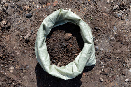 Sacks of soilの写真素材