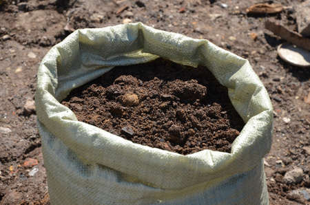 Sacks of soilの写真素材