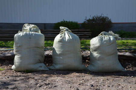 Sacks of soilの写真素材