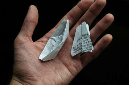 Keep origami in handの写真素材