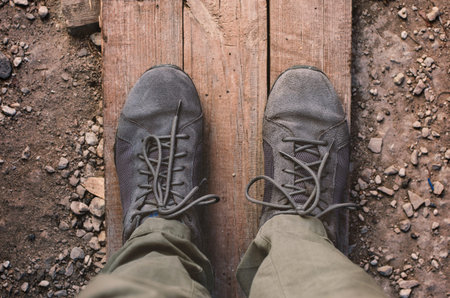 Man casual shoes for travel adventure