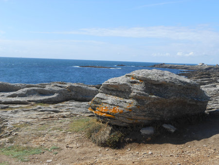 Rock of the Quiberon wild coastの写真素材