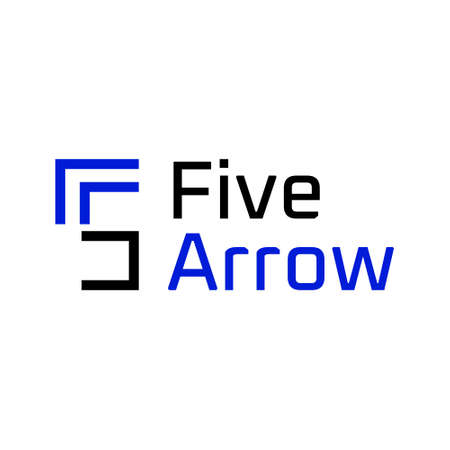 blue five arrow flat logo designのイラスト素材