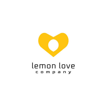 sweet lemon love logo designのイラスト素材