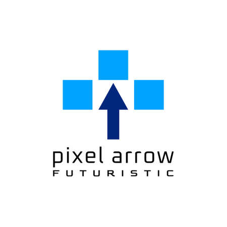 pixel arrow clever logo designのイラスト素材