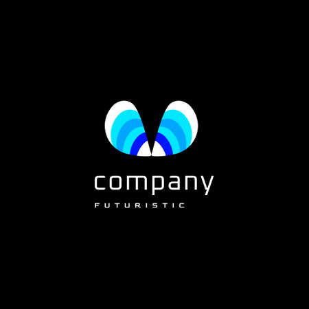 Letter  V Technology   tech logo designのイラスト素材