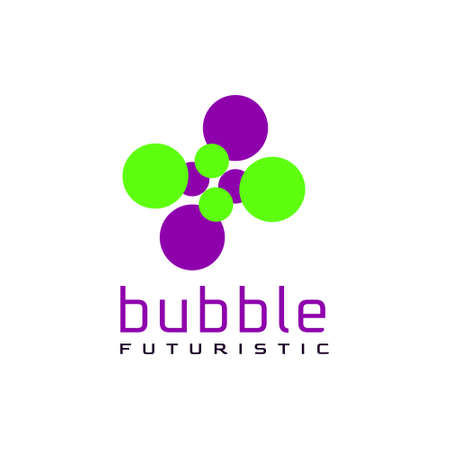 Bubble Round Circle Connected  tech logo designのイラスト素材