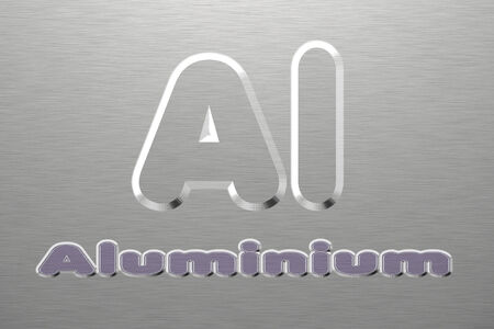 The inscription aluminum on a metal background.の写真素材