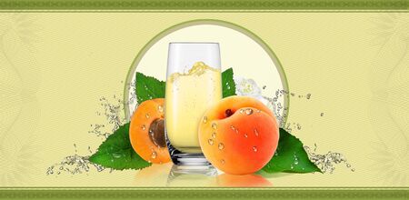 Label for apricot drink.の写真素材