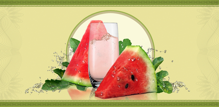 Label for juice watermelon.の写真素材