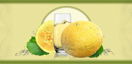 Label for melon juice.の写真素材