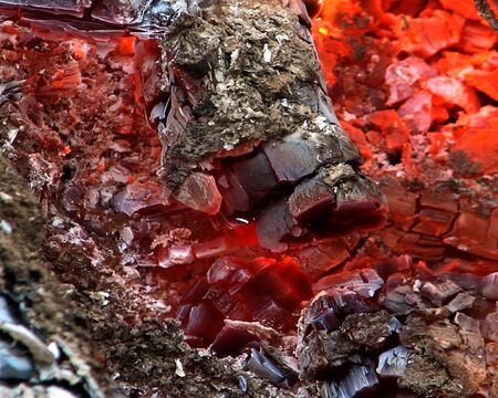 The texture of the dying coals.の写真素材