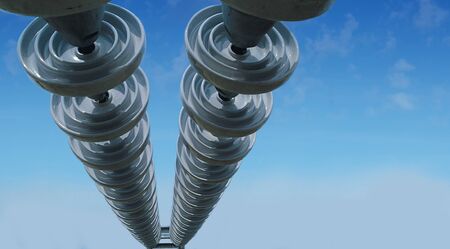 The insulators on the wires.の写真素材