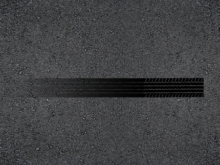 Tire trace on asphalt.の写真素材
