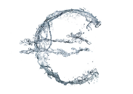 Euro and water.の写真素材