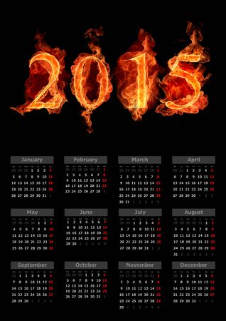Fiery calendarの写真素材