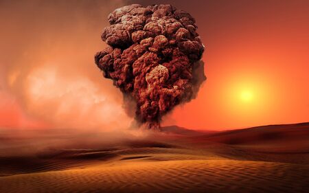 Volcano explosion.の写真素材
