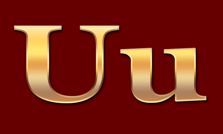 Gold font Uの写真素材