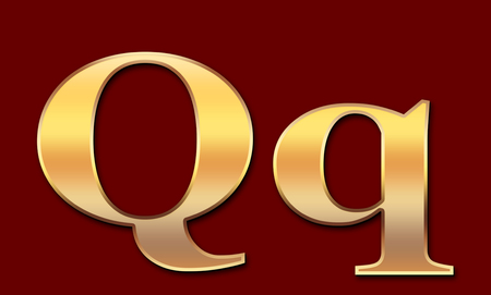 Gold font Qの写真素材