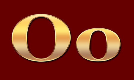 Gold font Oの写真素材