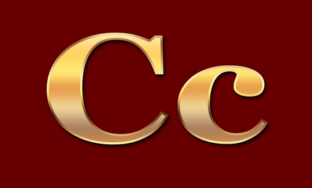 Gold font Cの写真素材