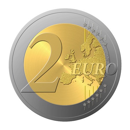Font European coin, number two.の写真素材