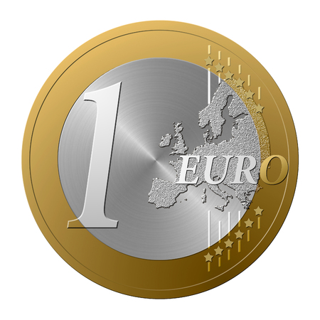 Font European coin, number one.の写真素材