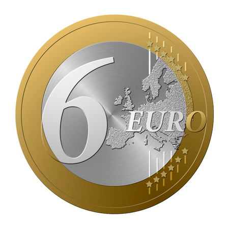 Font European coin, number six.の写真素材