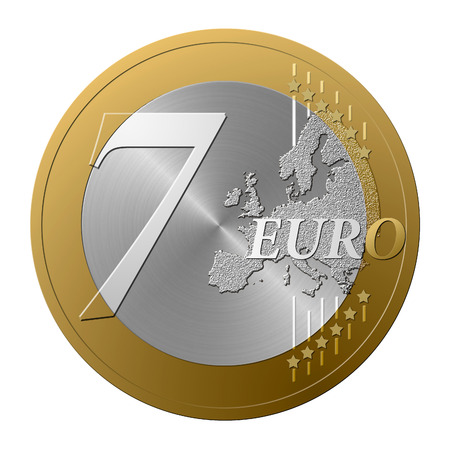 Font European coin, the number seven.の写真素材