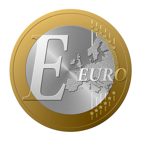 Font European coin, the letter E.の写真素材