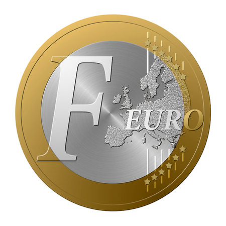Font European coin, the letter F.の写真素材