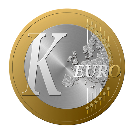 Font European coin, the letter K.の写真素材